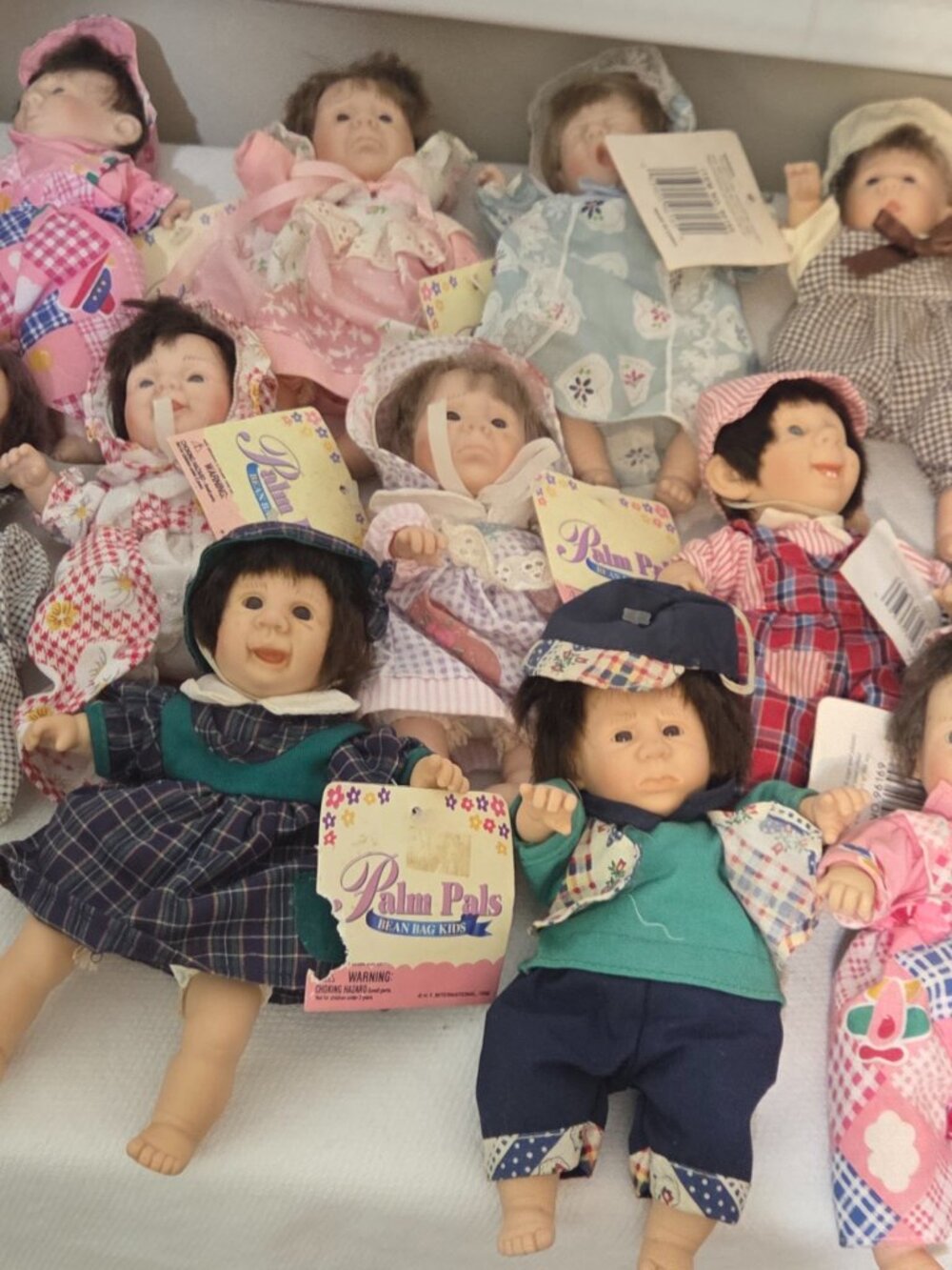 Vintage My Palm Pals Bean Bag Expression Dolls Lot of 13 Gi-Go Toys Kids Outfits